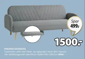 JYSK PARADIS SOVESOFA tilbud