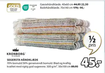 JYSK SEGERSTA HÅNDKLÆDE tilbud