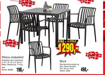 Harald Nyborg BORD + 4 STOLE tilbud