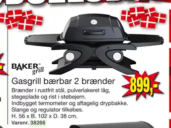 Harald Nyborg Gasgrill bærbar 2 brænder tilbud