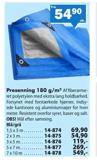 Presenning 180 g/m2