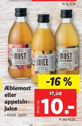 Lidl Æblemost eller appelsinjuice tilbud
