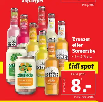 Lidl Breezer eller Somersby tilbud