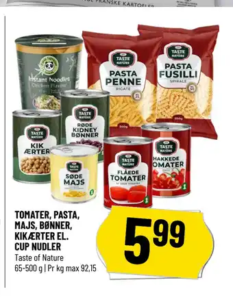 Løvbjerg TOMATER, PASTA, MAJS, BØNNER, KIKÆRTER EL. CUP NUDLER tilbud