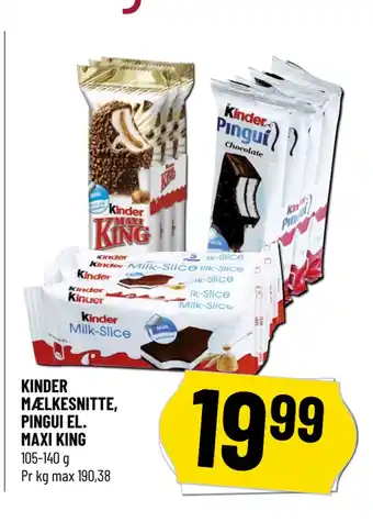 Løvbjerg KINDER MÆLKESNITTE, PINGUI EL. MAXI KING tilbud