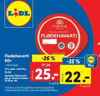 Lidl Fløde havarti 60+ tilbud