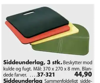 Siddeunderlag, 3 stk
