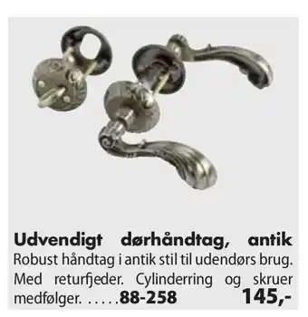 Udvendigt dørhåndtag, antik