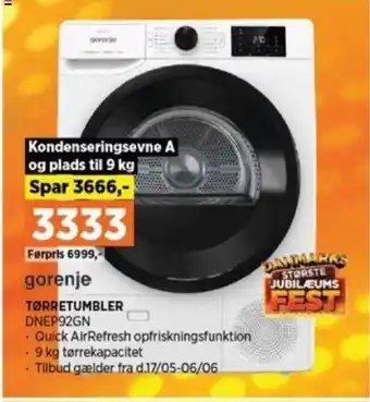 Power TØRRETUMBLER DNEP92GN tilbud
