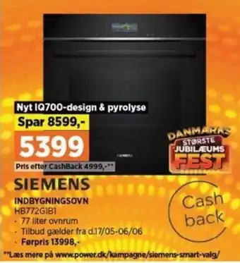 Power INDBYGNINGSOVN HB772G1B1 tilbud