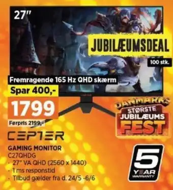 Power GAMING MONITOR C27QHDG tilbud