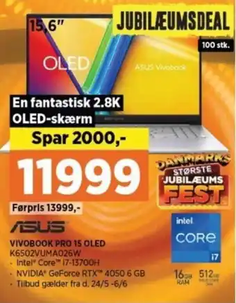 Power VIVOBOOK PRO 15 OLED K6502VUMA026W tilbud