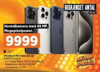 Power IPHONE 15 PRO MAX 256 GB IP15PM256GBLK tilbud
