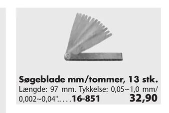 Biltema Søgeblade mm/tommer, 13 stk tilbud