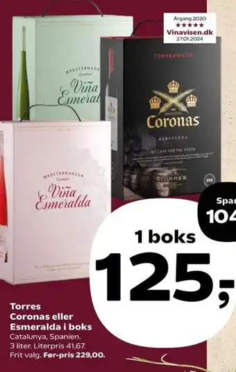 Coop.dk Torres Coronas eller Esmeralda i boks tilbud