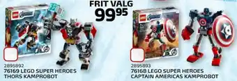 Legekæden 76169 Lego Super Heroes Thors Kamprobot, 76168 Lego Super Heroes Captain Americas Kamprobot tilbud