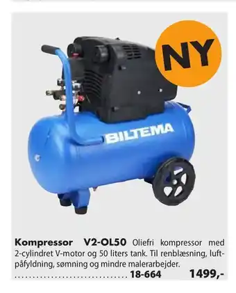 Biltema Kompressor V2-OL50 tilbud