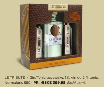 Salling LE TRIBUTE Gin/Tonic gaveæske 1 fl. gin og 2 fl. tonic tilbud