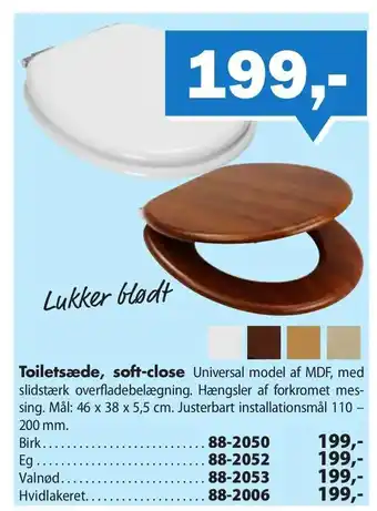 Toiletsæde, soft-close
