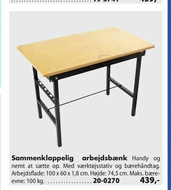 Biltema Sammenklappelig arbejdsbænk tilbud