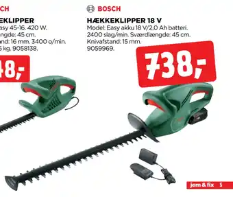 jem & fix HÆKKEKLIPPER 18 V tilbud
