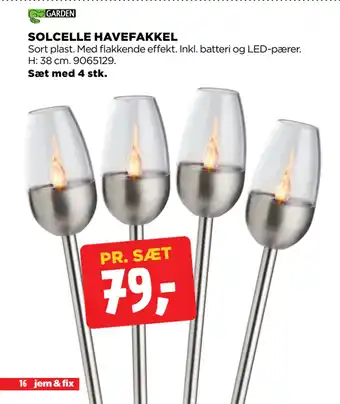 jem & fix SOLCELLE HAVEFAKKEL tilbud