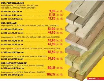 jem & fix IMP. HØVLET STOLPE tilbud