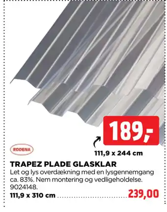 jem & fix TRAPEZ PLADE GLASKLAR tilbud
