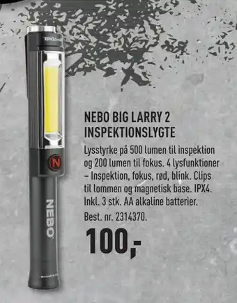 Johannes Fog NEBO BIG LARRY 2 INSPEKTIONSLYGTE tilbud