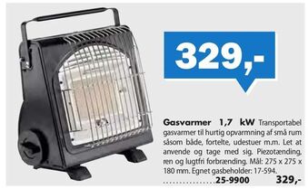 Biltema Gasvarmer 1,7 kW tilbud