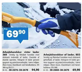 Biltema Arbejdshandsker af læder, 803 tilbud