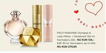 Salling PACO RABANNE Olympea el. Lady Million / Deodorant 150 ml tilbud
