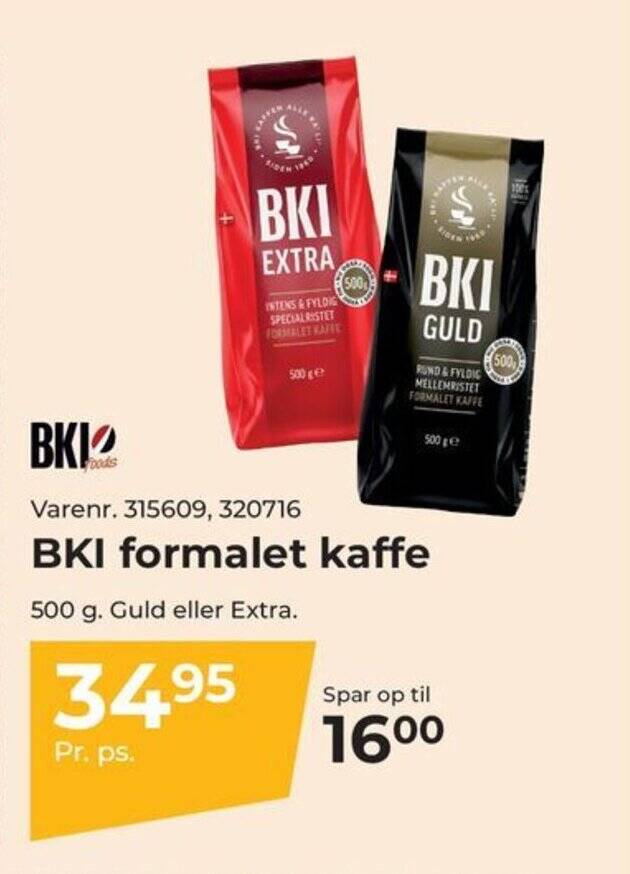 BKI formalet kaffe tilbud hos Dagrofa Food Service
