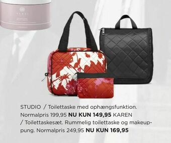 Salling Toilettaskesæt rummelig toilettaske og makeup pung tilbud