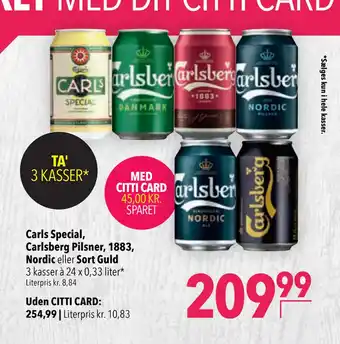 Citti Carls Special, Carlsberg Pilsner, 1883, Nordic eller Sort Guld tilbud