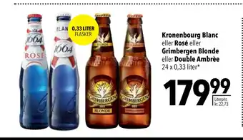 Citti Kronenbourg Blanc eller Rosé eller Grimbergen Blonde eller Double Ambrèe tilbud