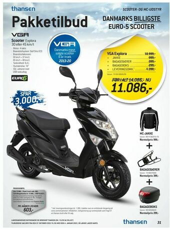 Thansen VGA Explora + Jakke + Bagagebærer + Bagageboks tilbud