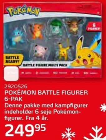 Legekæden Pokémon Battle Figurer 6-Pak tilbud