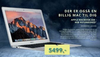 CBC APPLE MACBOOK AIR 8GB REFURBISHED tilbud