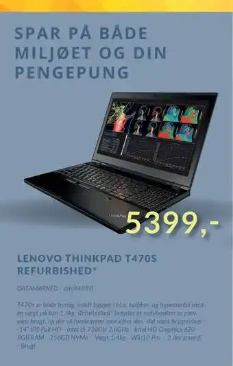 CBC Lenovo thinkpad t470s refurbished tilbud