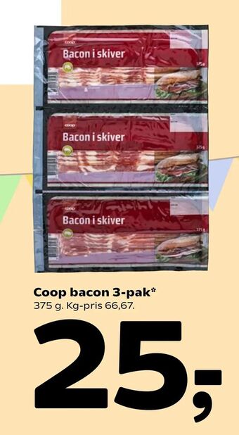 Coop 365 Coop bacon 3-pak tilbud