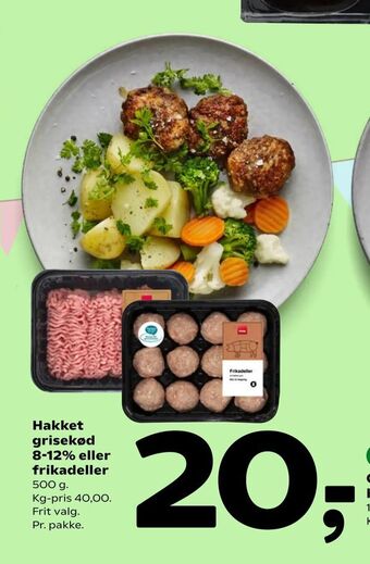 Coop 365 Hakket grisekød 8-12% eller frikadeller tilbud
