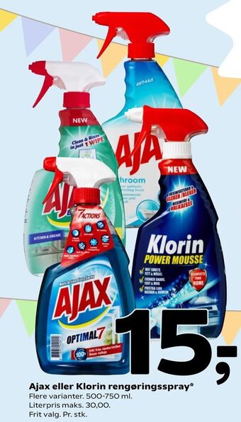 Coop 365 Ajax eller Klorin rengøringsspray tilbud