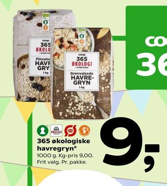 Coop 365 365 økologiske havregryn tilbud