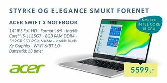 CBC Acer swift 3 notebook tilbud
