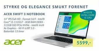 EDB Center ACER SWIFT 3 NOTEBOOK tilbud