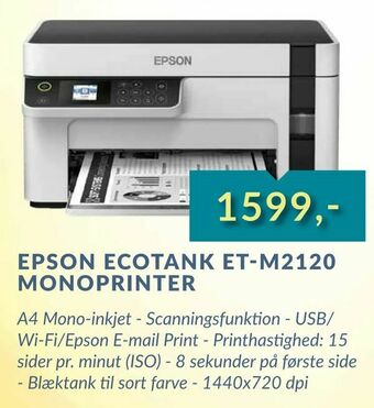 Tjdata Epson ecotank et-m2120 monoprinter tilbud
