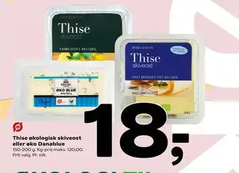 Coop 365 Thise økologisk skiveost eller øko Danablue tilbud