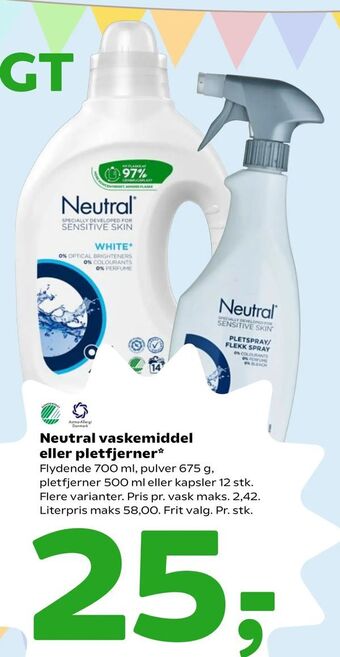 Coop 365 Neutral vaskemiddel eller pletfjerner tilbud