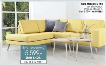 Daells Bolighus Sofa med open end tilbud